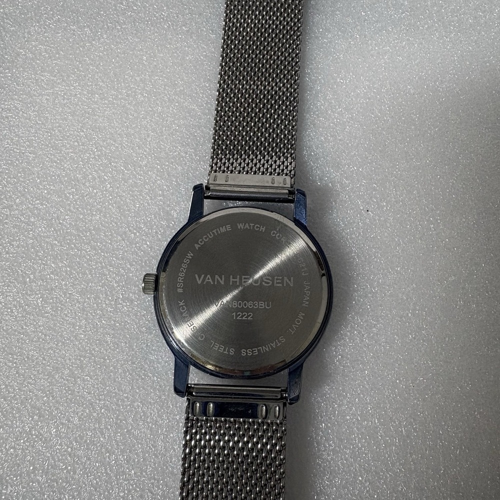 Van Heusen Men's VAN80063BU Navy Blue Watch Metal Mesh Band Works - Picture 5 of 5